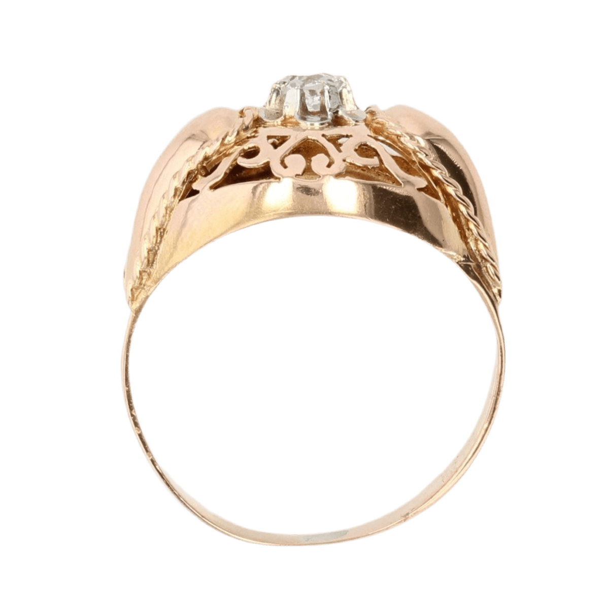 Bague Dôme en or rose et diamant - Castafiore