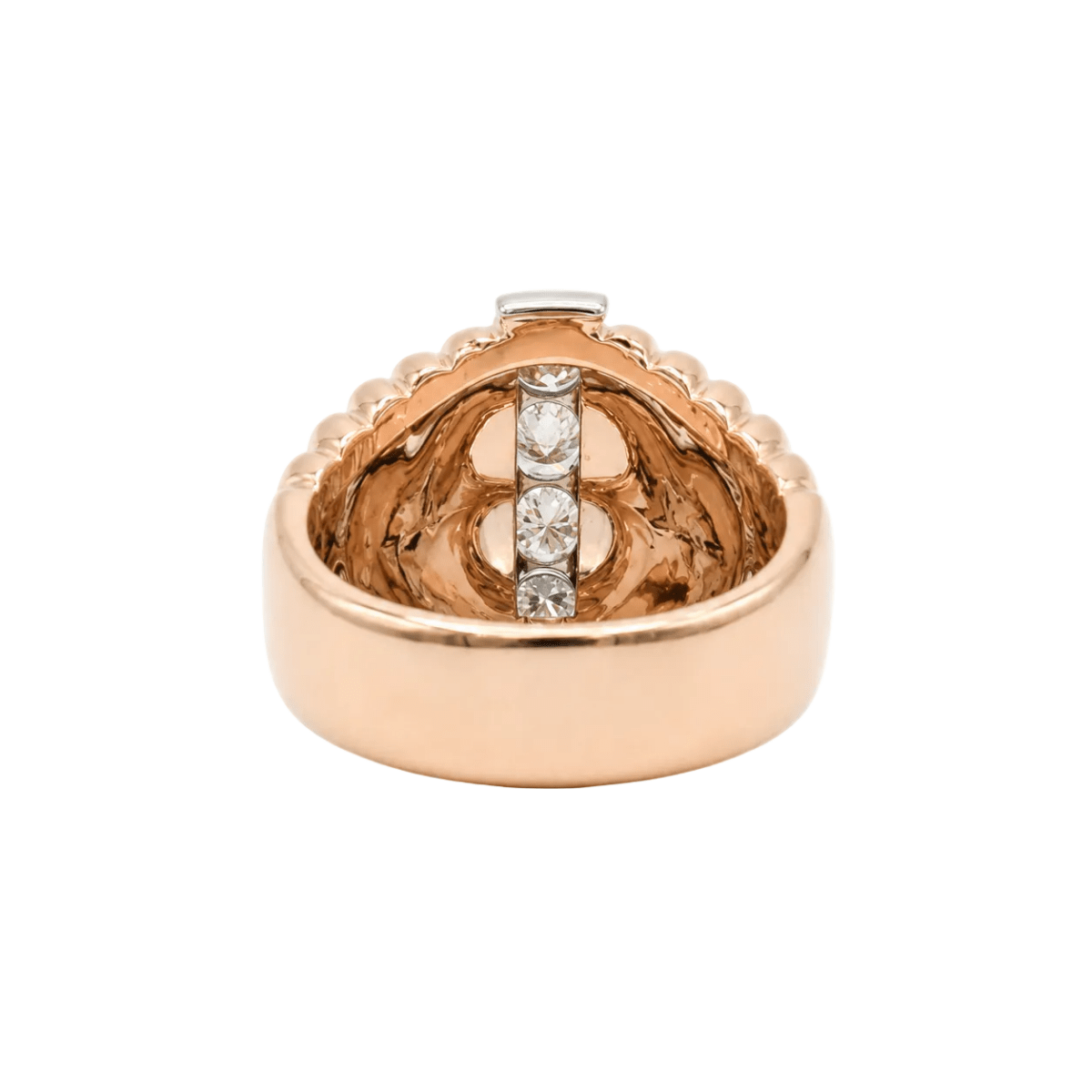 Bague Dôme en or rose et diamants - Castafiore