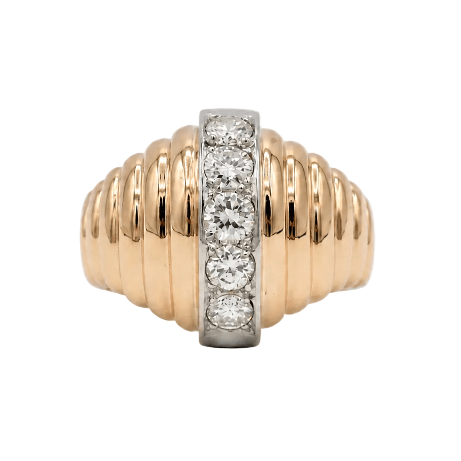 Bague Dôme en or rose et diamants - Castafiore
