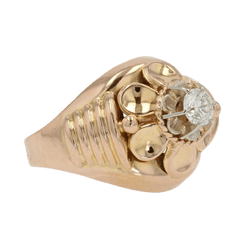 Bague Dôme en or rose et diamants - Castafiore