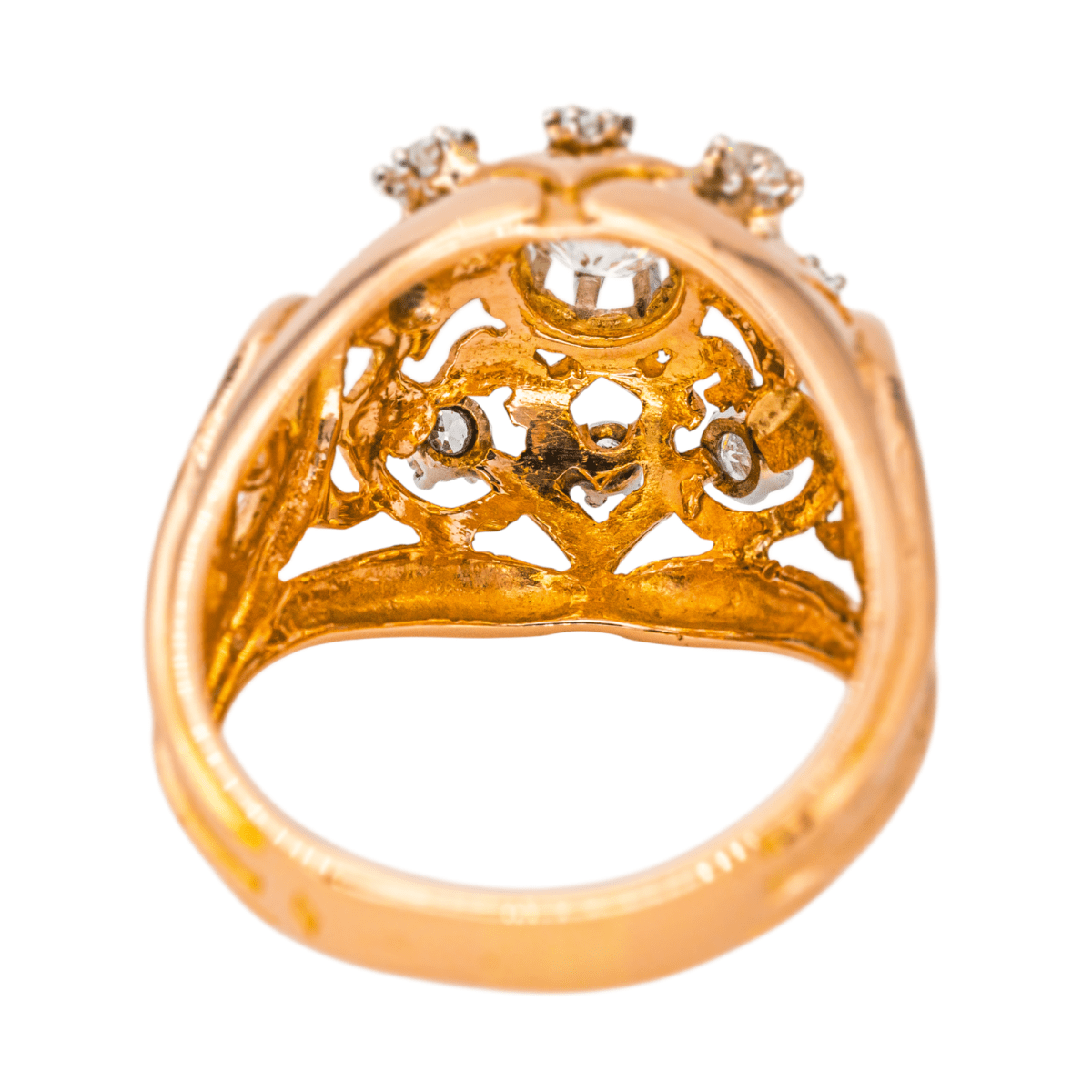 Bague Dôme en or rose et diamants - Castafiore