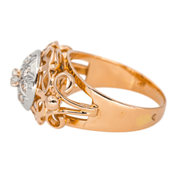 Bague Dôme en or rose et diamants - Castafiore