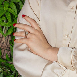 Bague Dôme en or rose et diamants - Castafiore