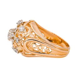 Bague Dôme en or rose et diamants - Castafiore