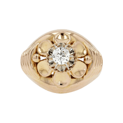 Bague Dôme en or rose et diamants - Castafiore