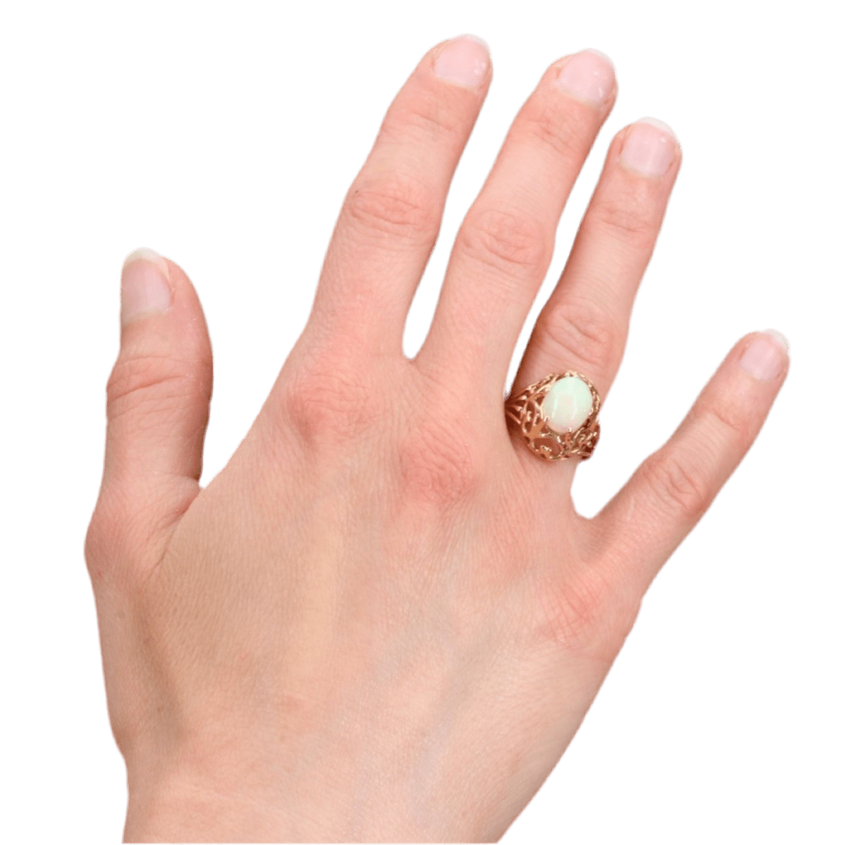 Bague Dôme en or rose et opale - Castafiore