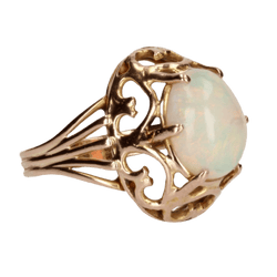 Bague Dôme en or rose et opale - Castafiore