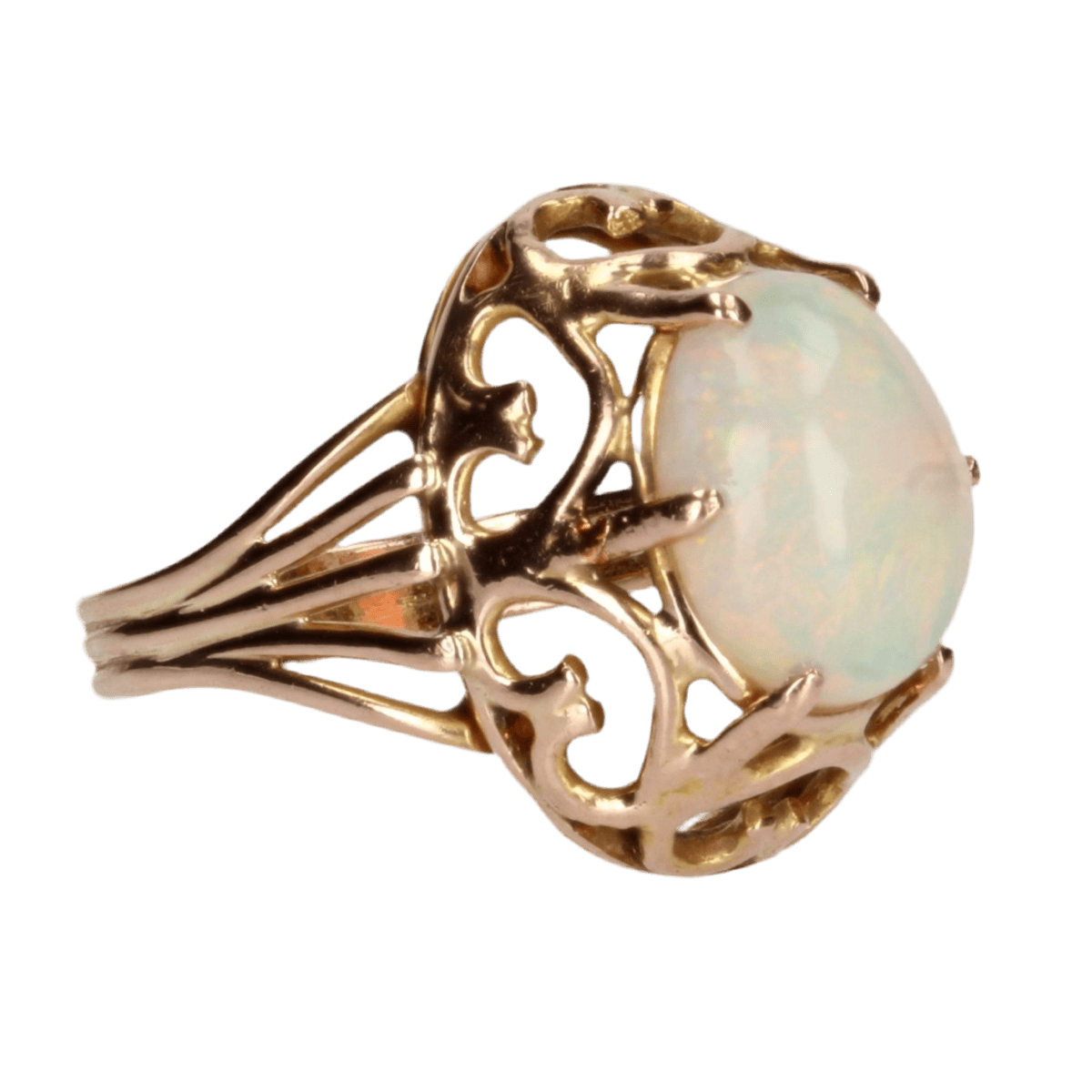 Bague Dôme en or rose et opale - Castafiore