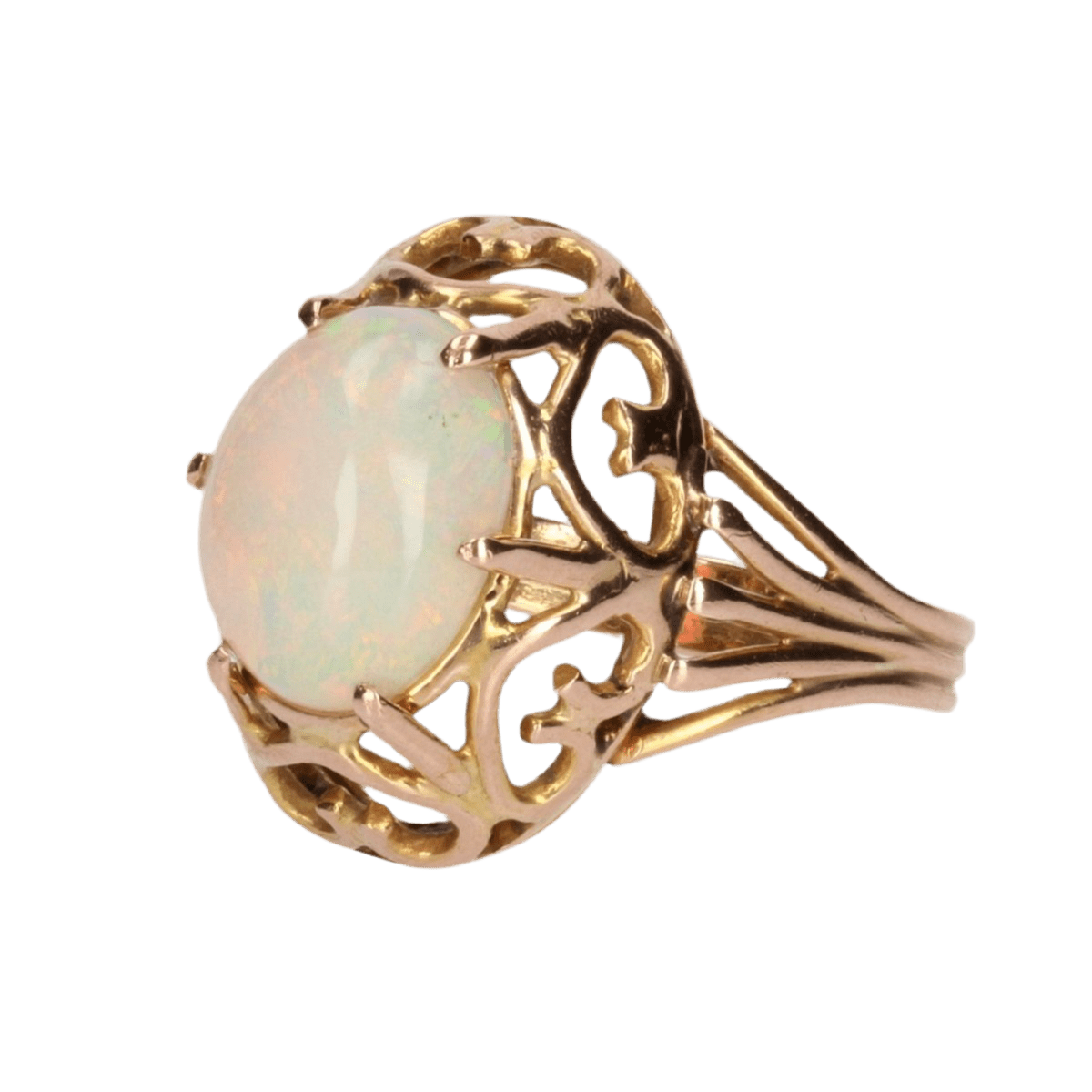 Bague Dôme en or rose et opale - Castafiore