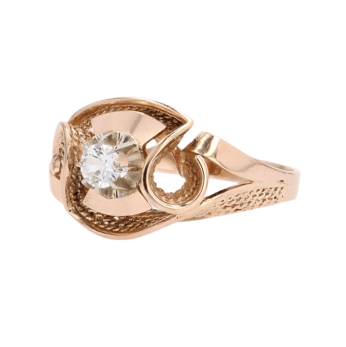 Bague Dôme en or rose et saphir - Castafiore