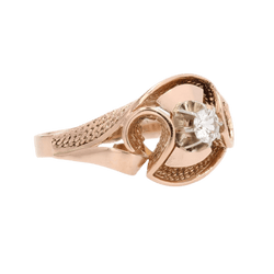 Bague Dôme en or rose et saphir - Castafiore