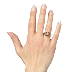 Bague Dôme en or rose et saphir - Castafiore