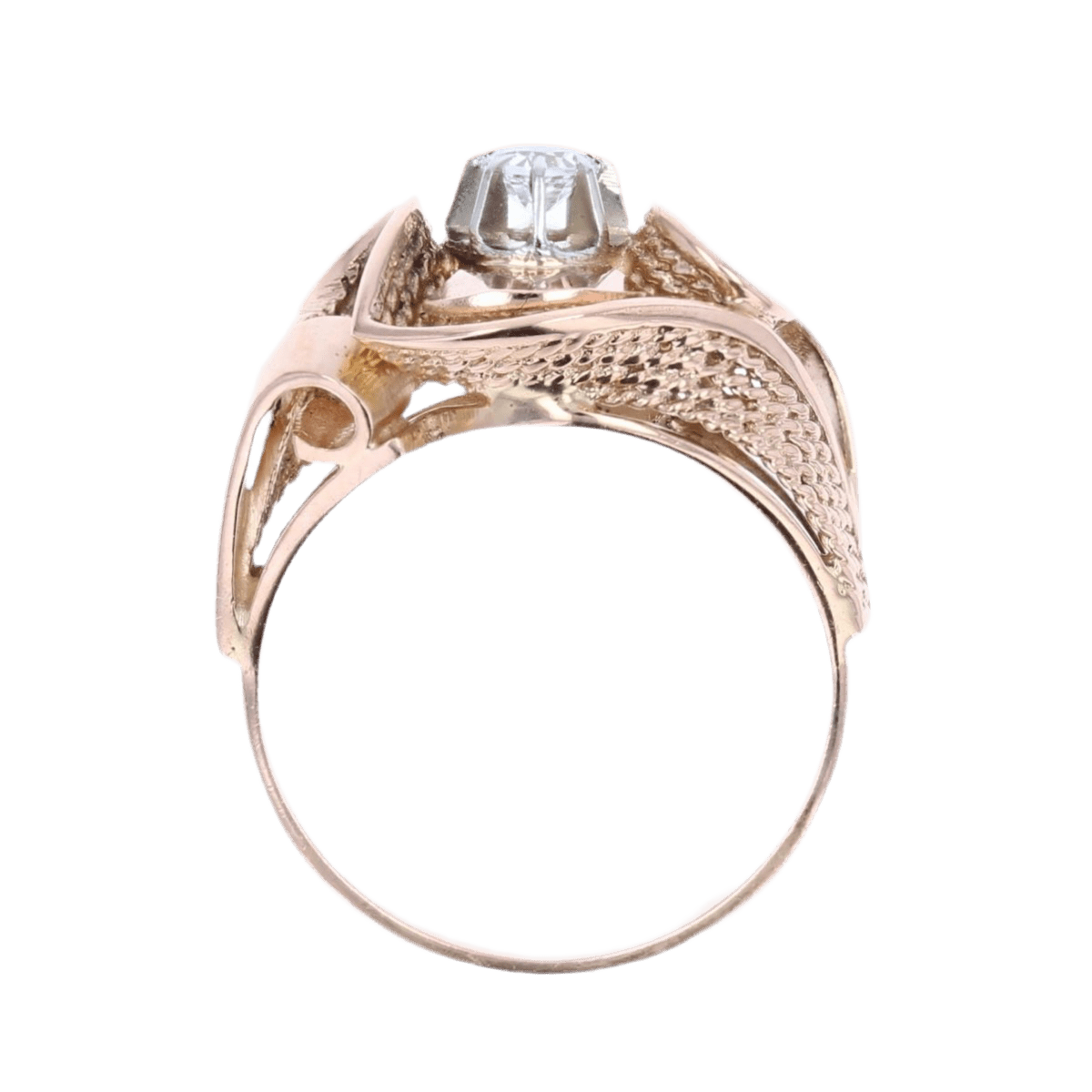 Bague Dôme en or rose et saphir - Castafiore