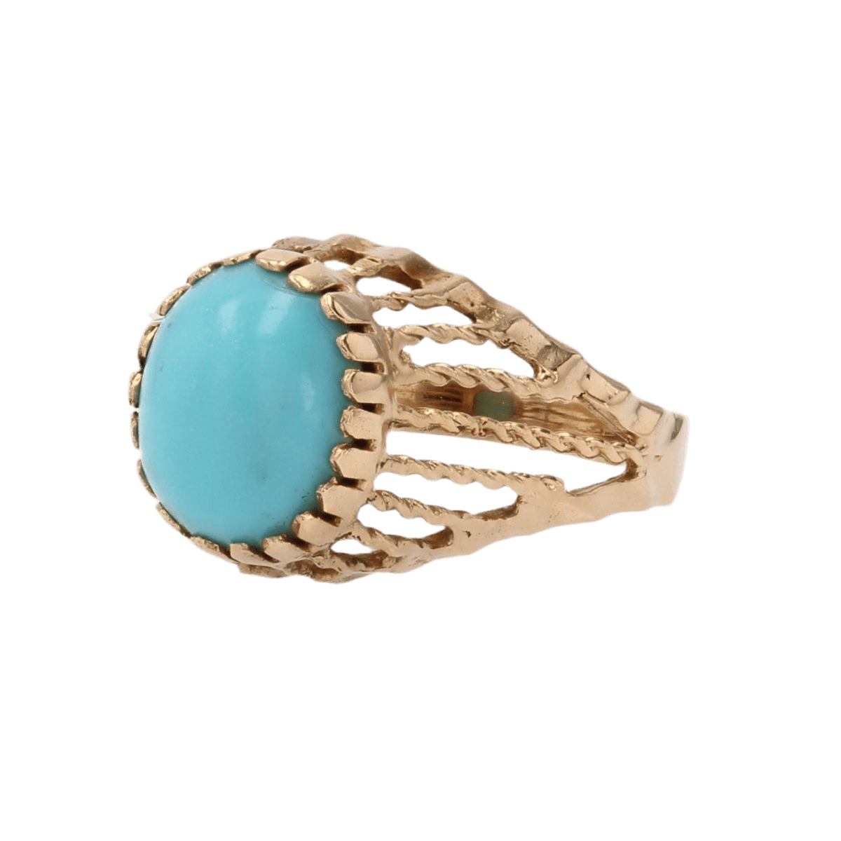 Bague Dôme en or rose et turquoise - Castafiore