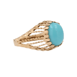 Bague Dôme en or rose et turquoise - Castafiore