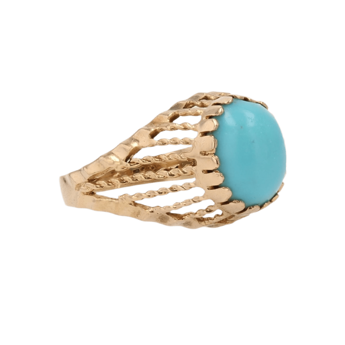 Bague Dôme en or rose et turquoise - Castafiore