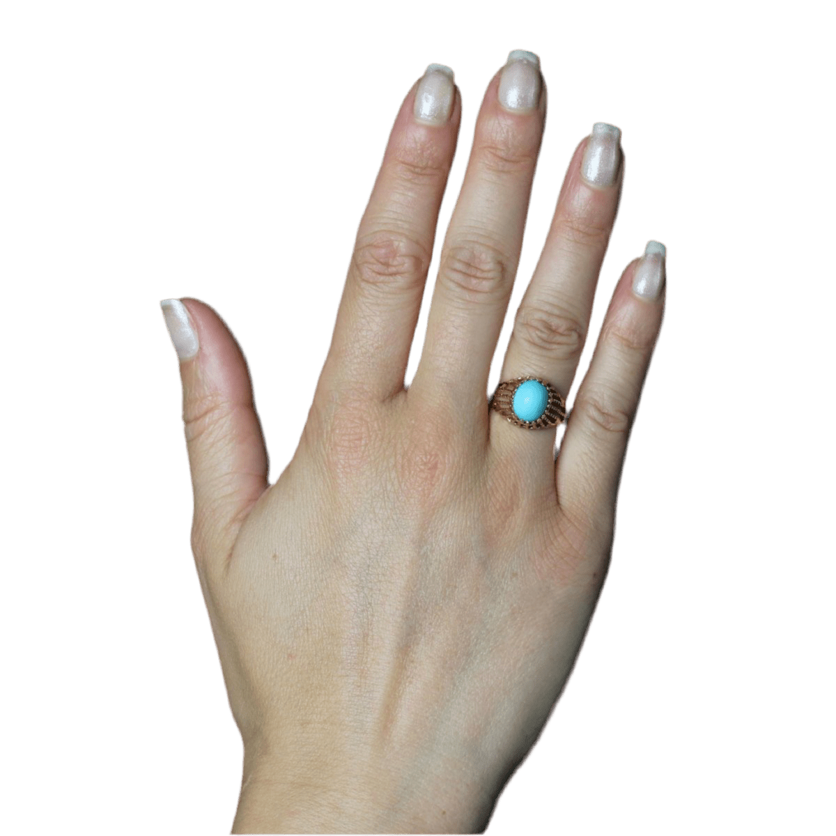 Bague Dôme en or rose et turquoise - Castafiore