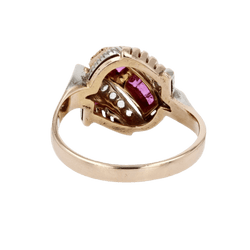 Bague Dôme en or rose, or blanc et rubis - Castafiore