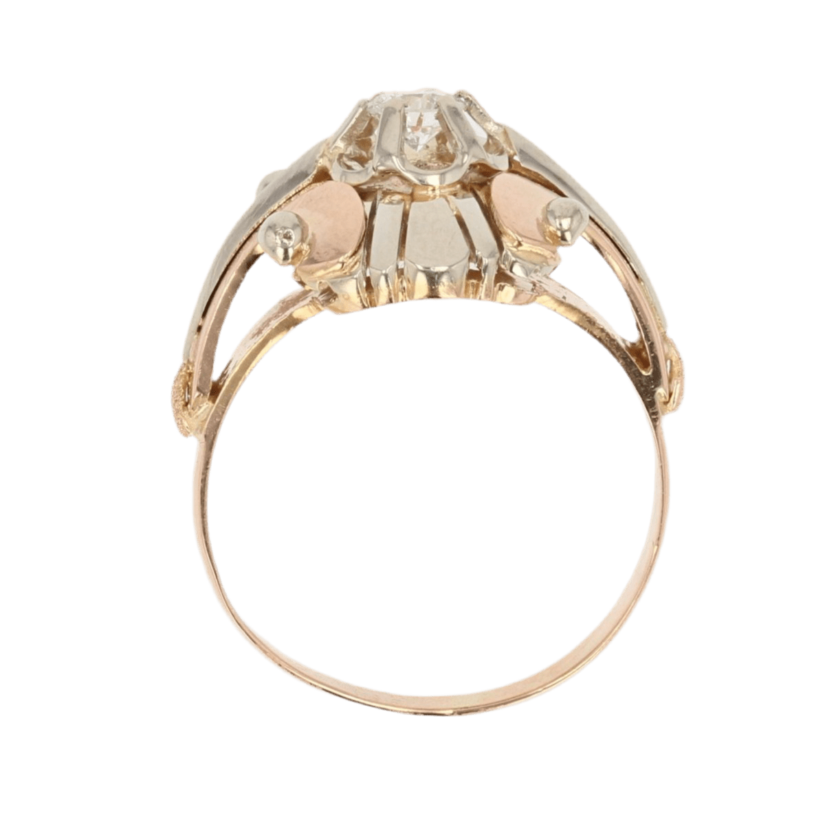 Bague Dôme en or rose, or blanc, perles et diamant - Castafiore