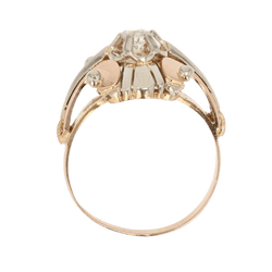 Bague Dôme en or rose, or blanc, perles et diamant - Castafiore