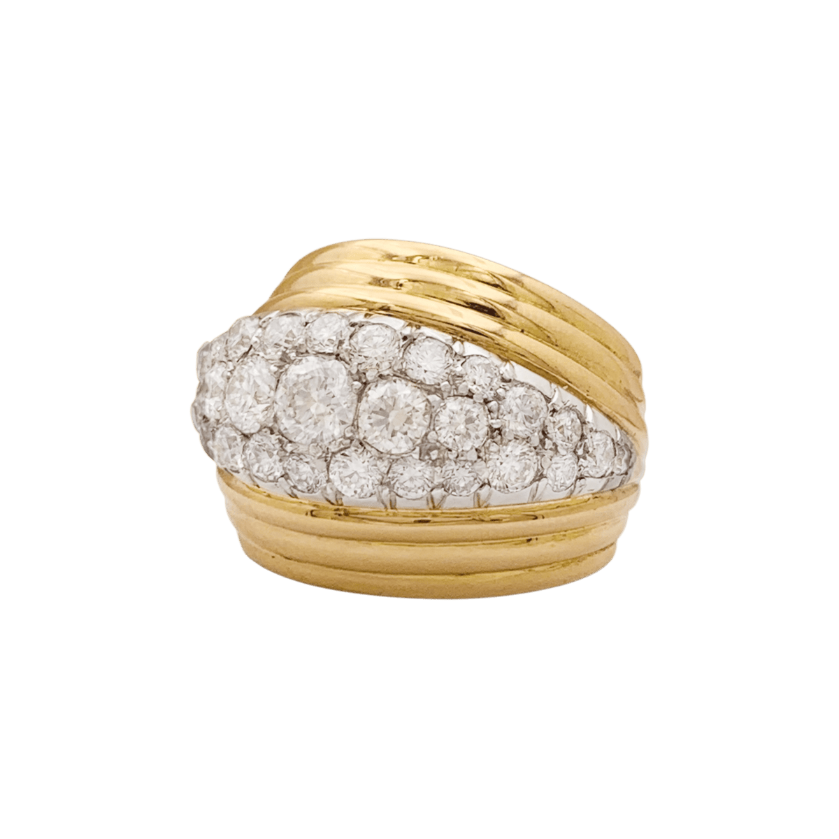 Bague Dôme en or rose, platine et diamants - Castafiore