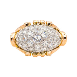 Bague Dôme en or rose, platine et diamants - Castafiore