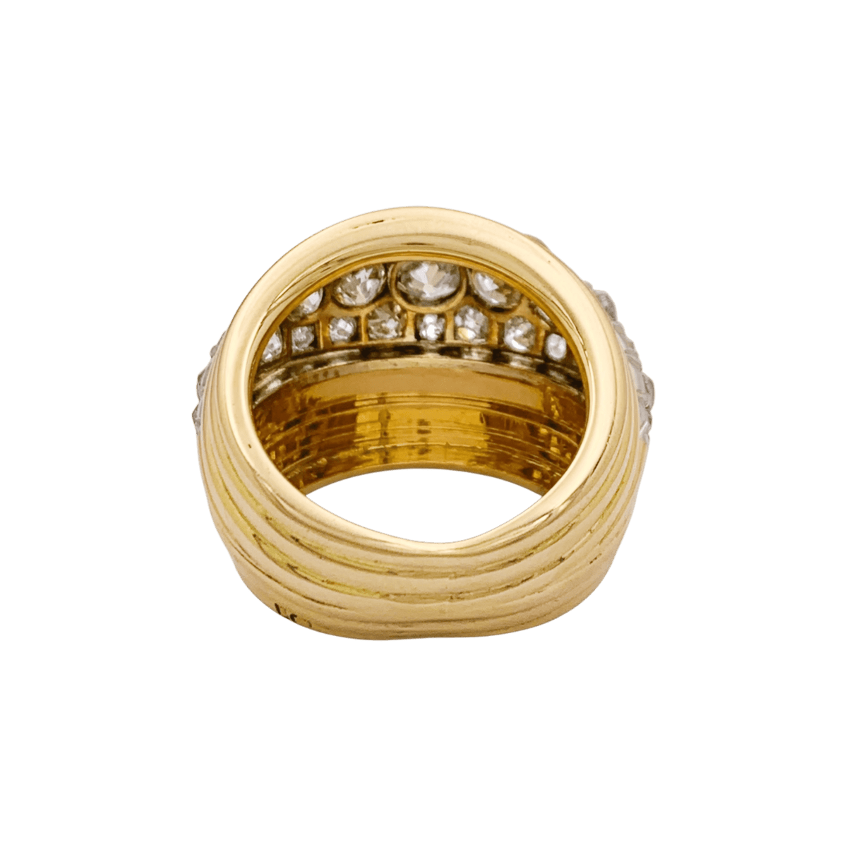 Bague Dôme en or rose, platine et diamants - Castafiore