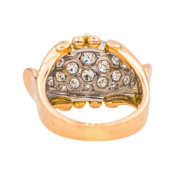 Bague Dôme en or rose, platine et diamants - Castafiore