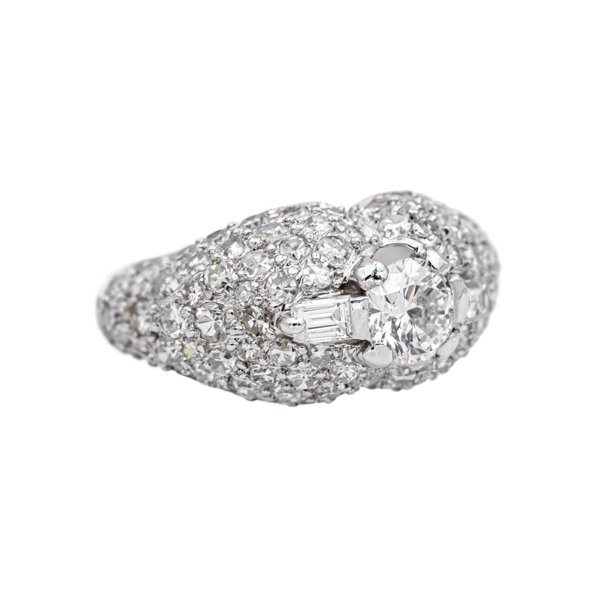 Bague Dôme en platine et diamant - Castafiore