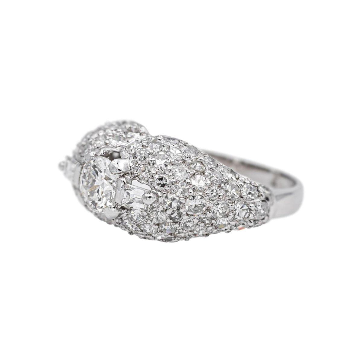 Bague Dôme en platine et diamant - Castafiore