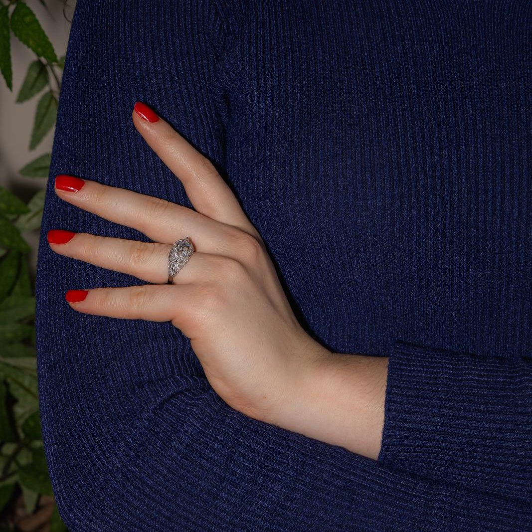 Bague Dôme en platine et diamant - Castafiore