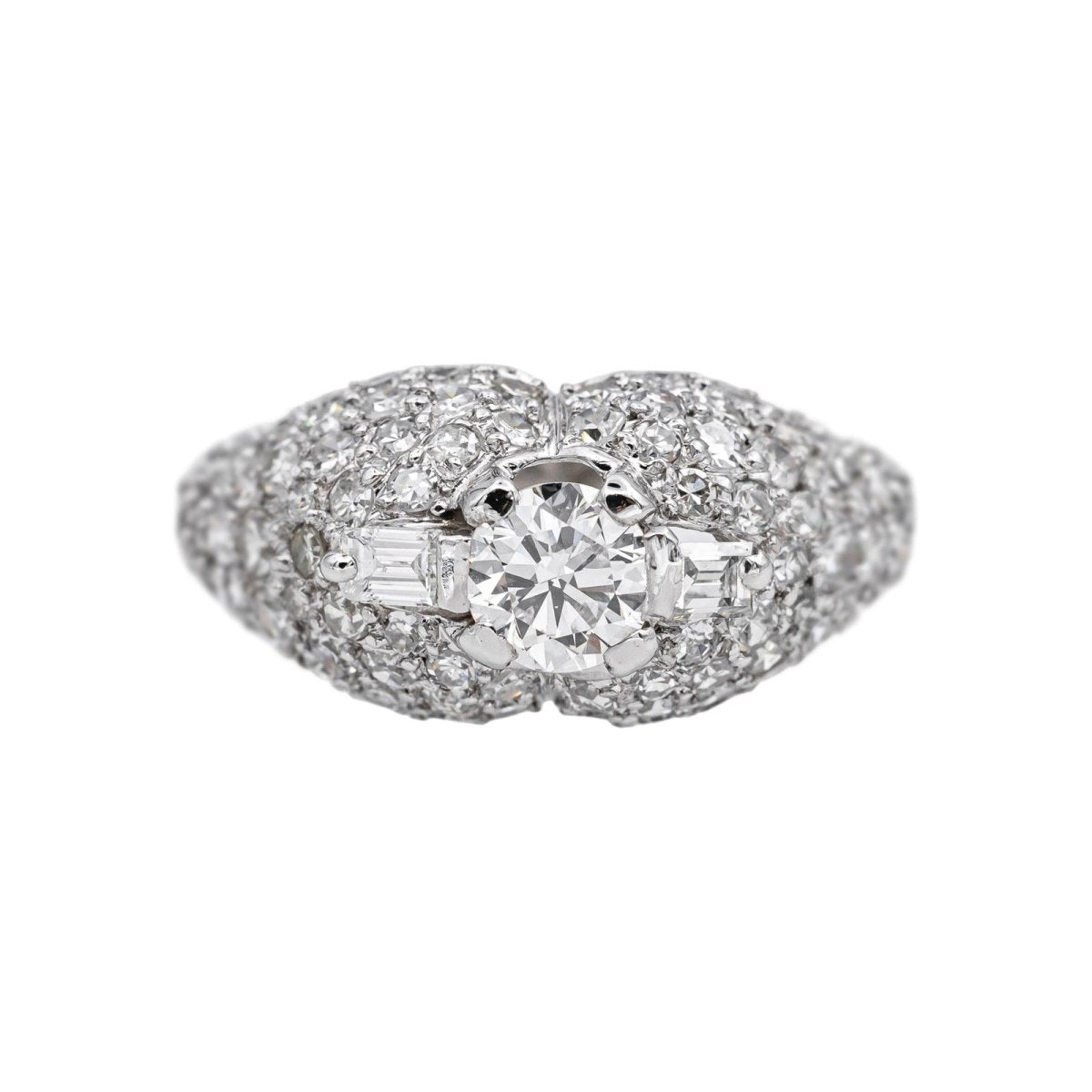 Bague Dôme en platine et diamant - Castafiore