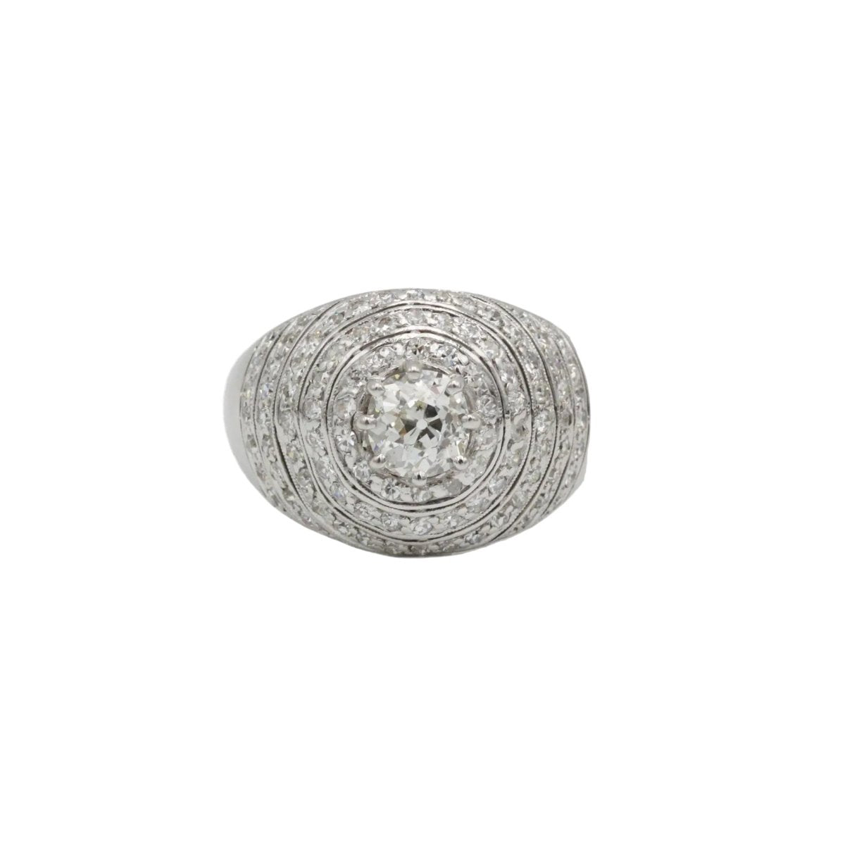 Bague Dôme en platine et diamants - Castafiore
