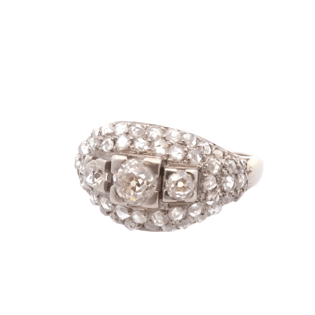 Bague Dôme en platine et diamants - Castafiore
