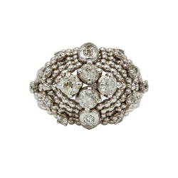 Bague Dôme en platine et diamants - Castafiore