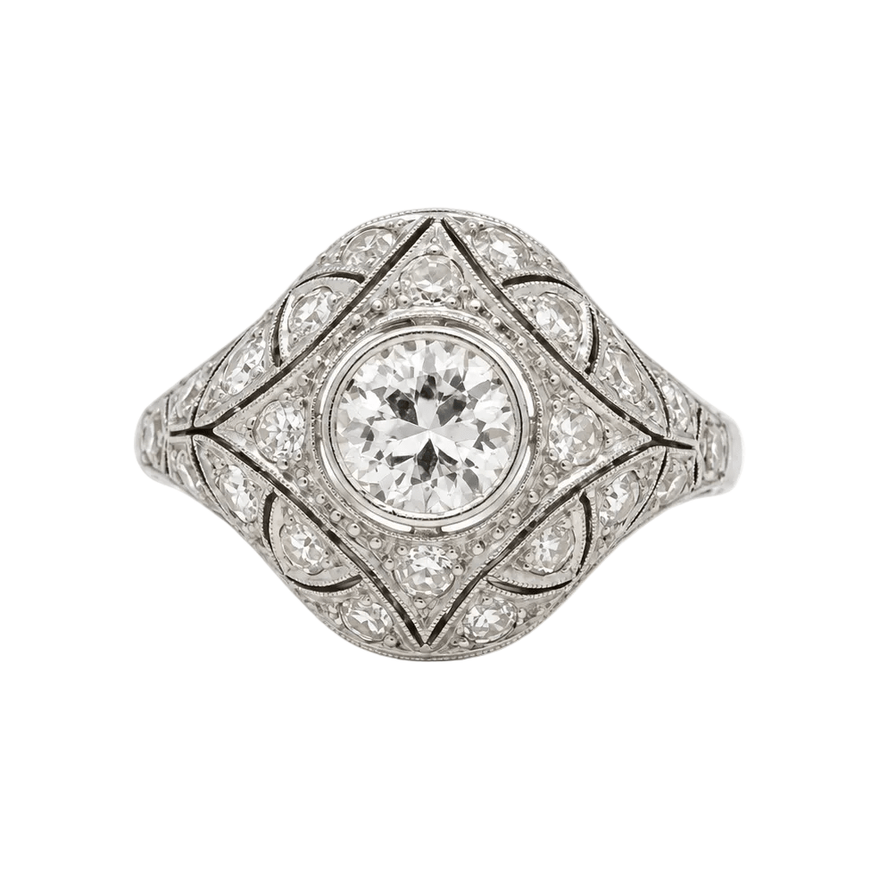 Bague Dôme en platine et diamants - Castafiore