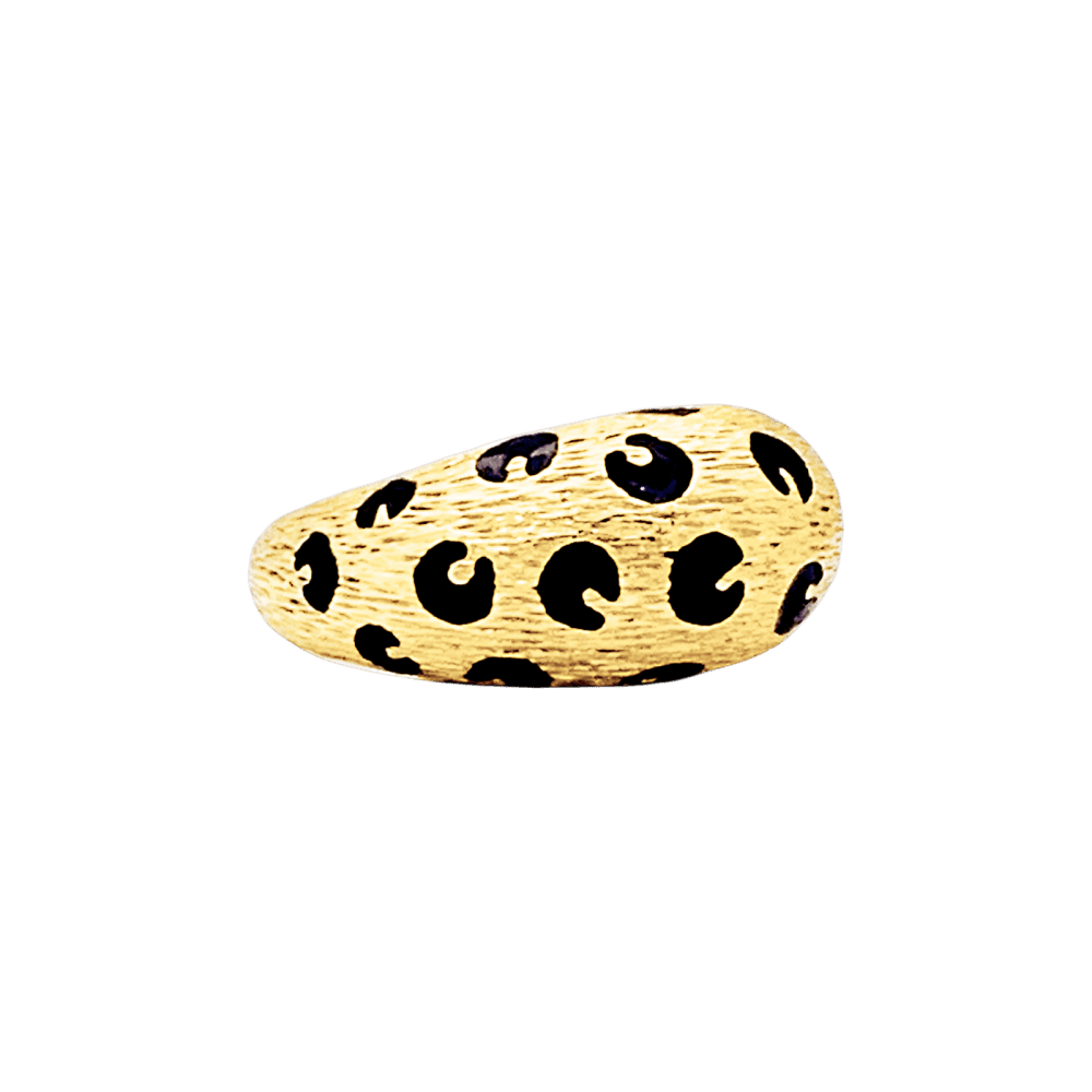 Bague Dôme FRED "Léopard" en or jaune et émail noir - Castafiore
