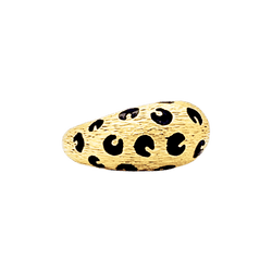 Bague Dôme FRED "Léopard" en or jaune et émail noir - Castafiore
