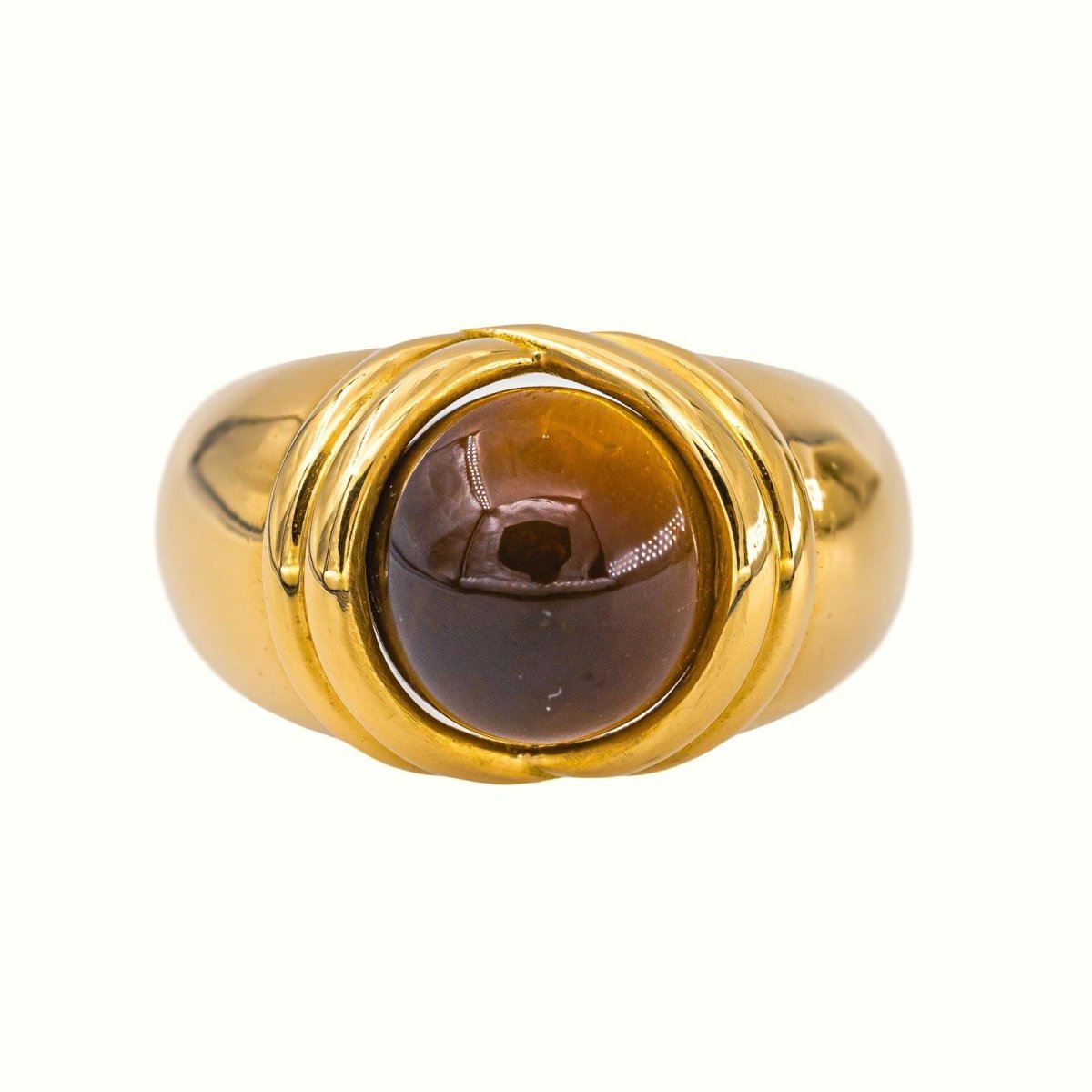 Bague Dôme Or jaune Œil de tigre - Castafiore