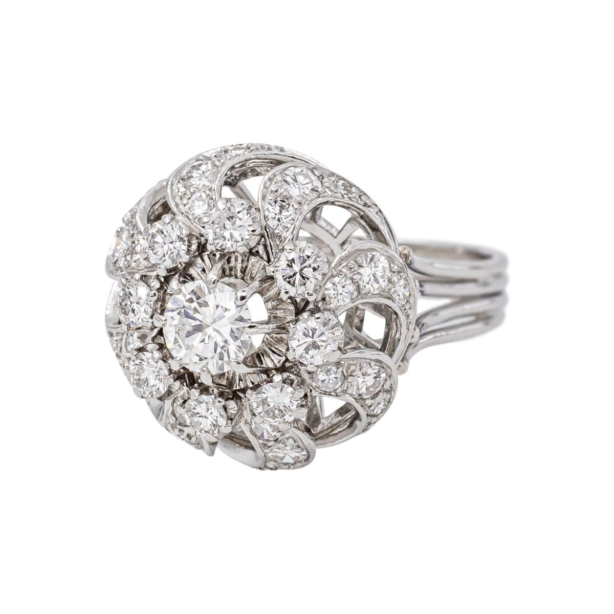 Bague Dôme Platine Diamant - Castafiore
