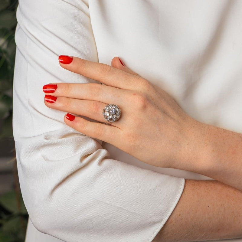 Bague Dôme Platine Diamant - Castafiore