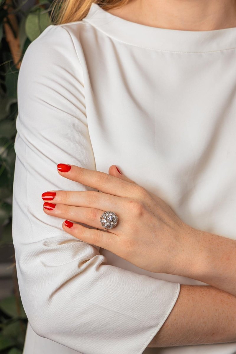 Bague Dôme Platine Diamant - Castafiore