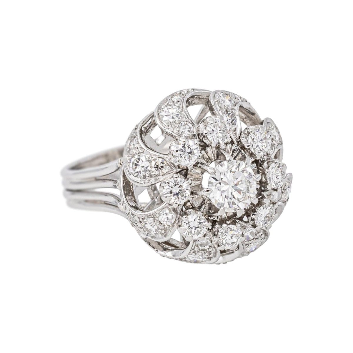 Bague Dôme Platine Diamant - Castafiore