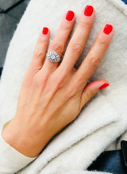 Bague dôme platine diamant - Castafiore