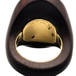 Bague Dôme VAN CLEEF & ARPELS en or jaune et bois - Castafiore