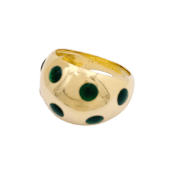 Bague Dôme VAN CLEEF & ARPELS en or jaune et laque - Castafiore