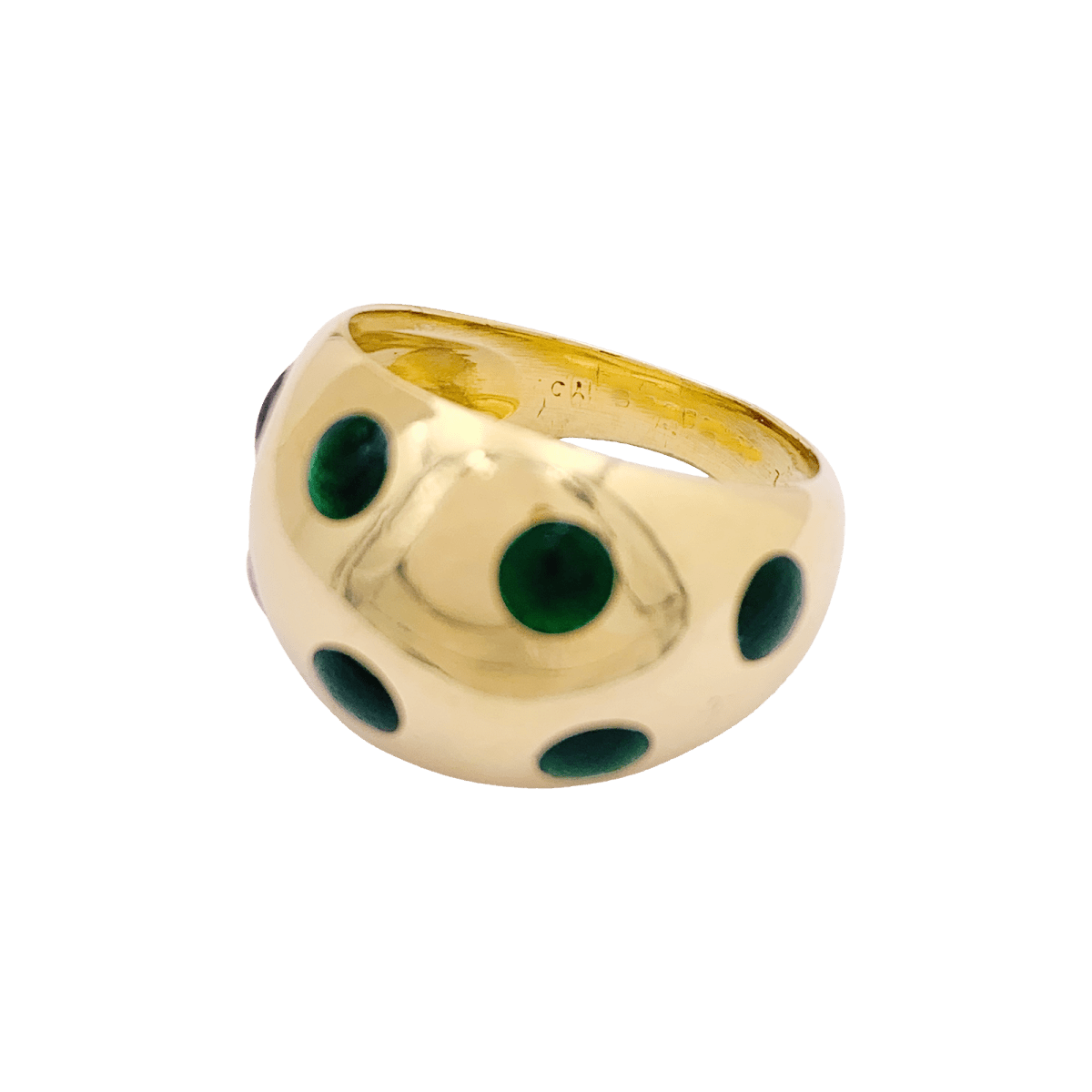 Bague Dôme VAN CLEEF & ARPELS en or jaune et laque - Castafiore