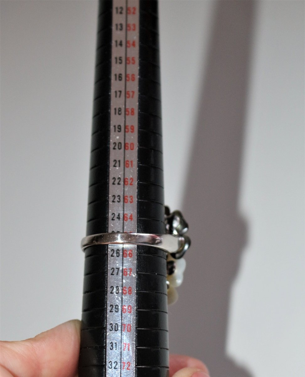 Bague Double Fleur nacre et diamants - Castafiore