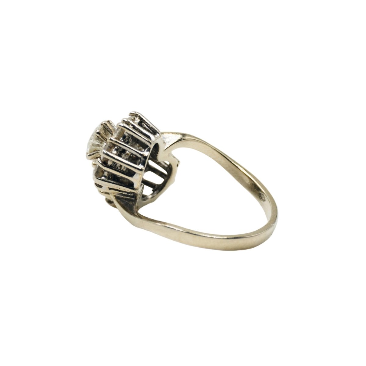Bague double Marguerites en or blanc et diamants - Castafiore