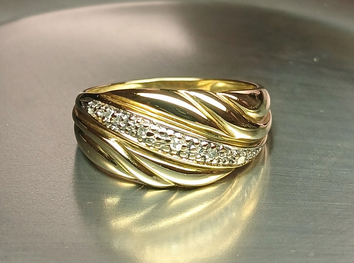 Bague drapé en or jaune - Castafiore